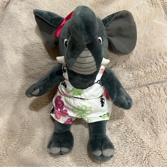 Kalahari Resort “Kya” Gray Elephant Souvenir Plush Toy with Floral Outfit - Picture 1 of 15